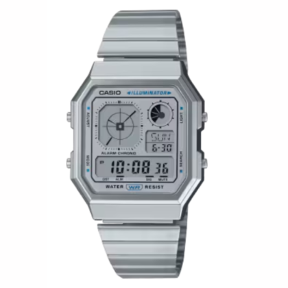 Casio Vintage A130WE-7A Stainless Steel Band Digital Unisex Watch